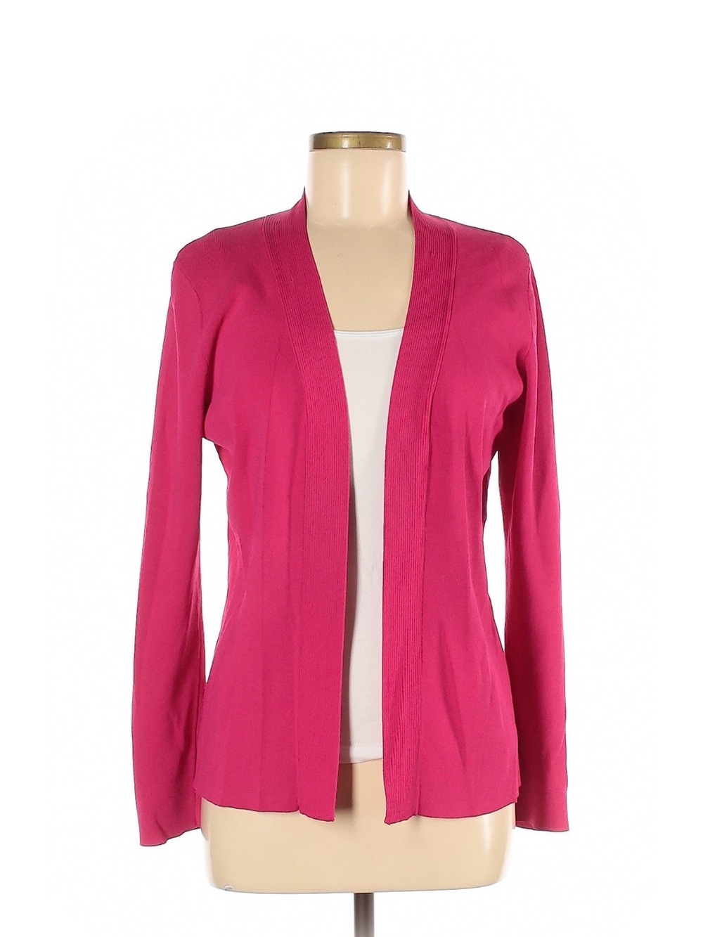 Fuchsia Open Front Cardigan